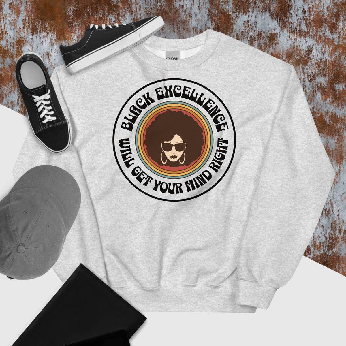 Black Excellence Will Get Your Mind Right Unisex Sweatshirt - Bold 